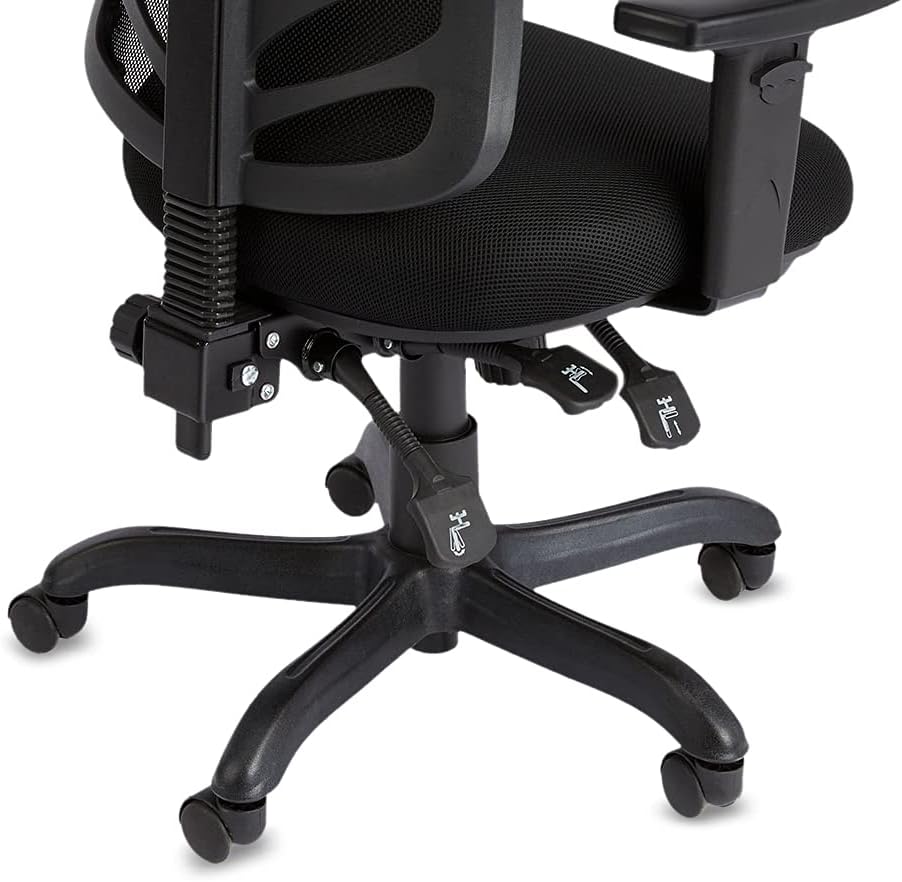 JL-1024 Office Chair, Black, Mesh, Adjustable Seat, Armrests, and Lumbar Support, Commercial Grade