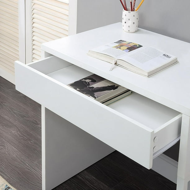 JL-02078 Computer Desk, 29" Wide, White, 1 Storage Drawer