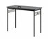 JL-0714B Student Desk, 40" Wide, Black Top, Black Metal Frame, Side Storage Hooks