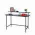 JL-624BD Student Desk, 48" Wide, Black Top, Black Metal Frame, 2 Tier Shelf
