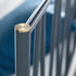 JL 1874Q Queen Bed, Grey Metal Frame, Platform Style, Gold Accents