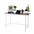 JL-624WD Student Desk, 48" Wide, Brown Top, White Metal Frame, 2 Tier Shelf