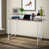 JL-624WD Student Desk, 48" Wide, Brown Top, White Metal Frame, 2 Tier Shelf