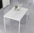 JL  0626WL Dining Table, White Glass Top, White Metal Frame, 44" x 30"