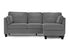 JACKSON Sectional Sofa, 87" Wide, Charcoal Grey, Corduroy Fabric, Reversible, Left or Right Chaise