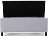 JL-54 Storage Bench, Grey, 41" Wide, Polyester Fabric, Decorative Studs