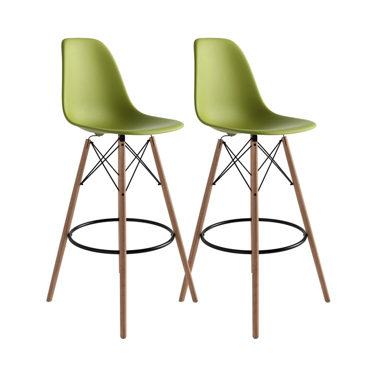 JL Eiffel GR Barstool, Green, (Set of 2)