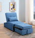Chair / Bed convertible in Blue Fabric  BOL- 075BL