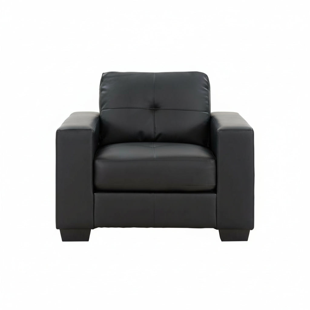 MZ-LISA Armchair, Black, Faux Leather