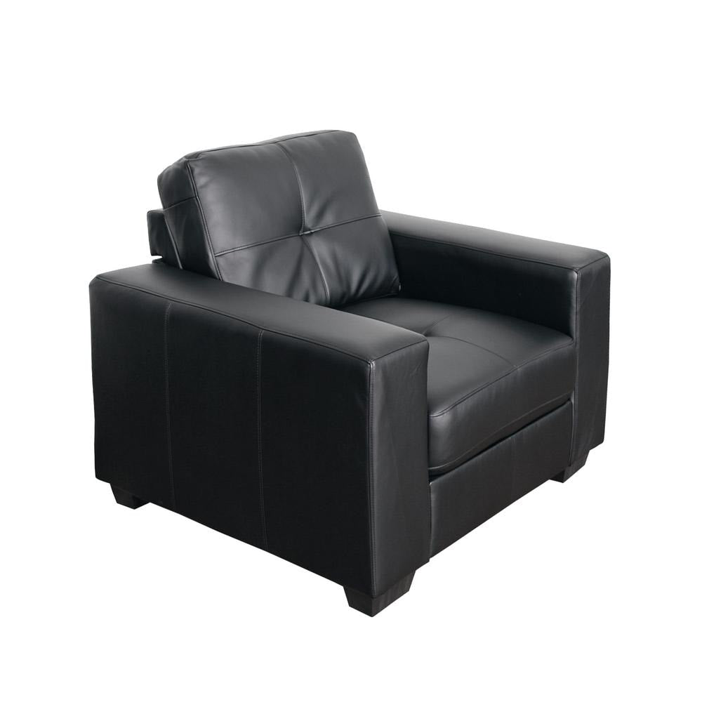 MZ-LISA Armchair, Black, Faux Leather