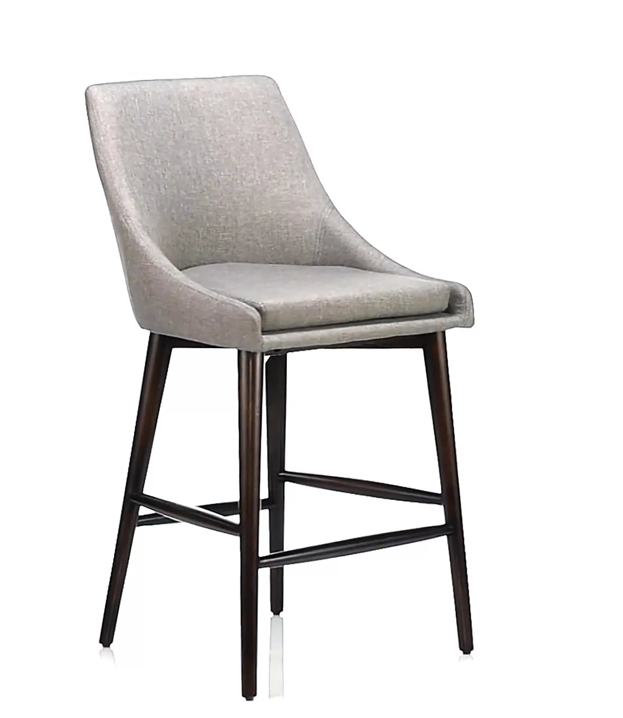 MZ-CHARLIE Bar Stool, Grey, Fabric, 24" Counter Height