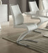 MZ-MANHATTAN Dining Chair, White, Faux Leather, Chrome Frame, CLEARANCE