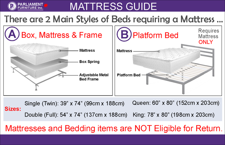 Mattress -  Hi-Density Foam - Pillow Top