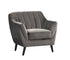 MZ-MILA Chair, Grey, Velvet, Black Legs