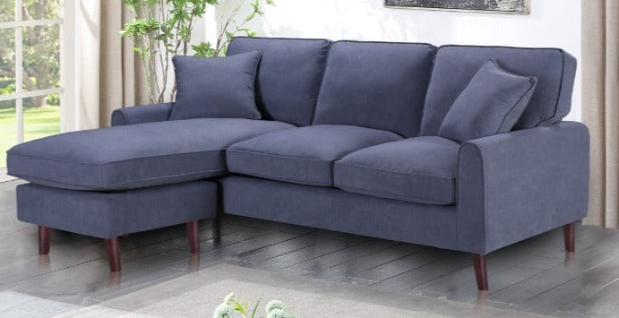 Sectional Sofa - Grey Velvet   BOL- Mona G
