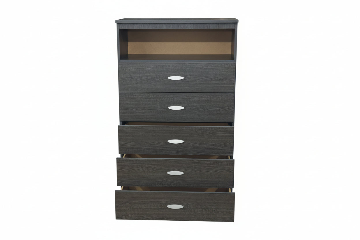 STR 163 - 5 Drawer Chest with Open Shelf NB-163