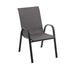 JL-0603 Patio Chair, Grey Wicker, Stacking, Black Metal Frame