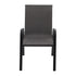 JL-0603 Patio Chair, Grey Wicker, Stacking, Black Metal Frame