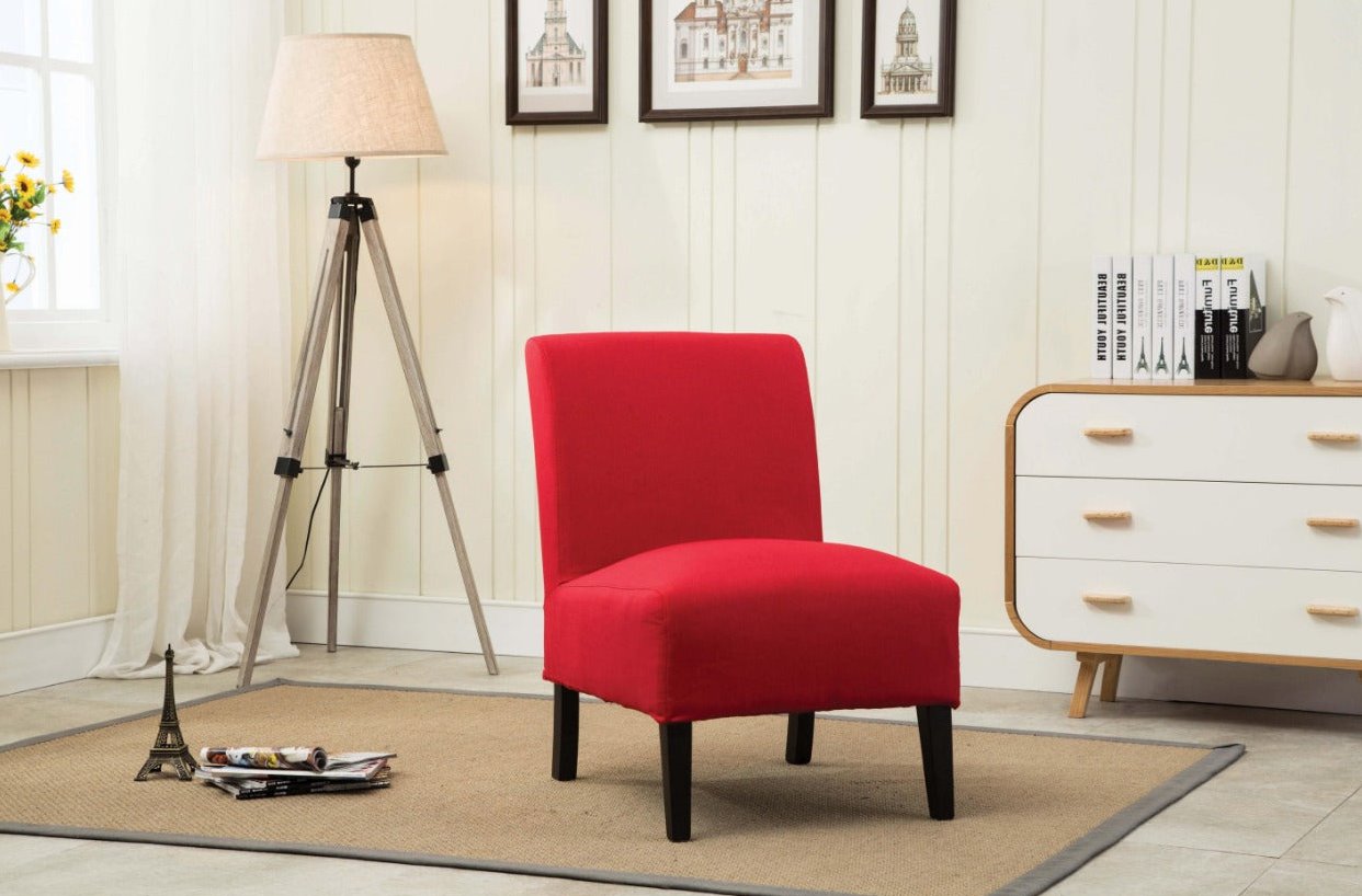 MZ-453 Accent Chair, Red, Fabric