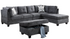 "SNOW" Sectional Sofa, Optional Ottoman, Grey Fabric, 108" Wide, Reversible Chaise