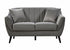 MZ-MILA Loveseat, Grey, Velvet, Black Legs