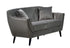 MZ-MILA Love Seat, Grey, Velvet, Black Legs