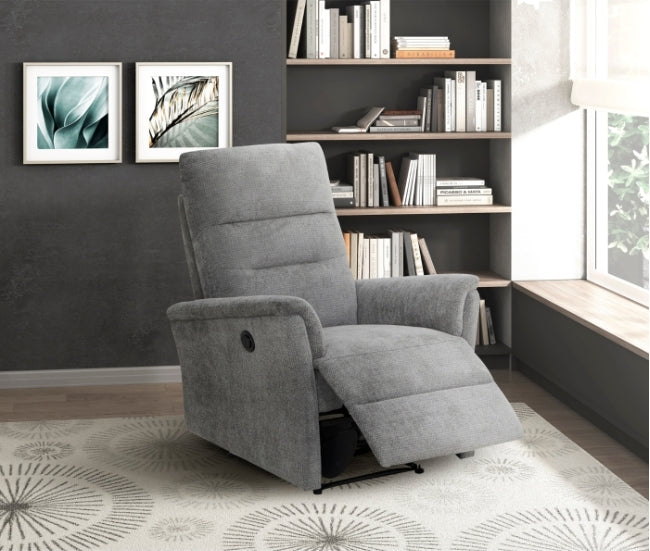 MZ-99906 Recliner, Power, Grey Fabric
