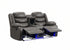 MZ-Recliner, Loveseat, Grey, Faux Leather, Drink Holders, Powerful Bluetooth Speakers, LED Lighting, USB Charging