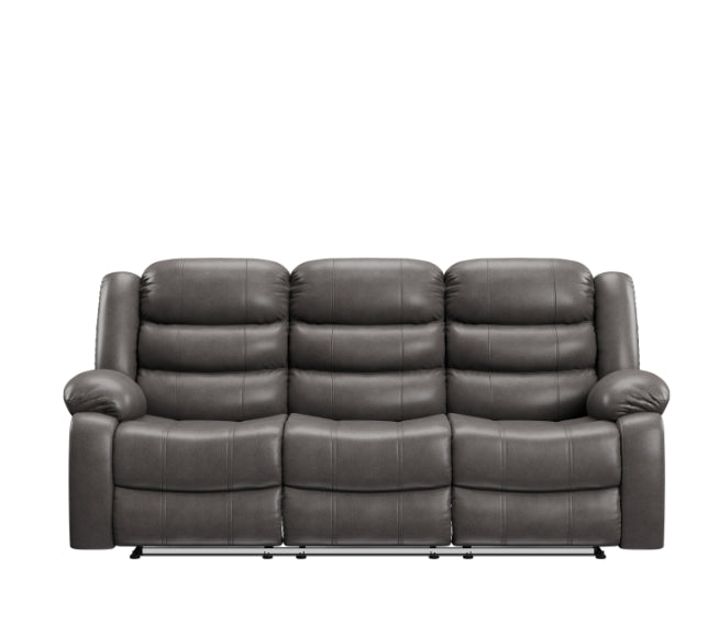 MZ-99109GRY Recliner, Sofa, Grey, Faux Leather, Drink Holders, LED Lighting
