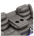 MZ-99109GRY Recliner, Sofa, Grey, Faux Leather, Drink Holders, LED Lighting