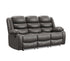 MZ-99109GRY Recliner, Sofa, Grey, Faux Leather, Drink Holders, LED Lighting