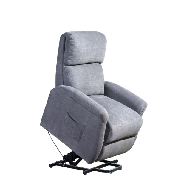 MZ-99113G Recliner, Power, Lift, Grey Fabric