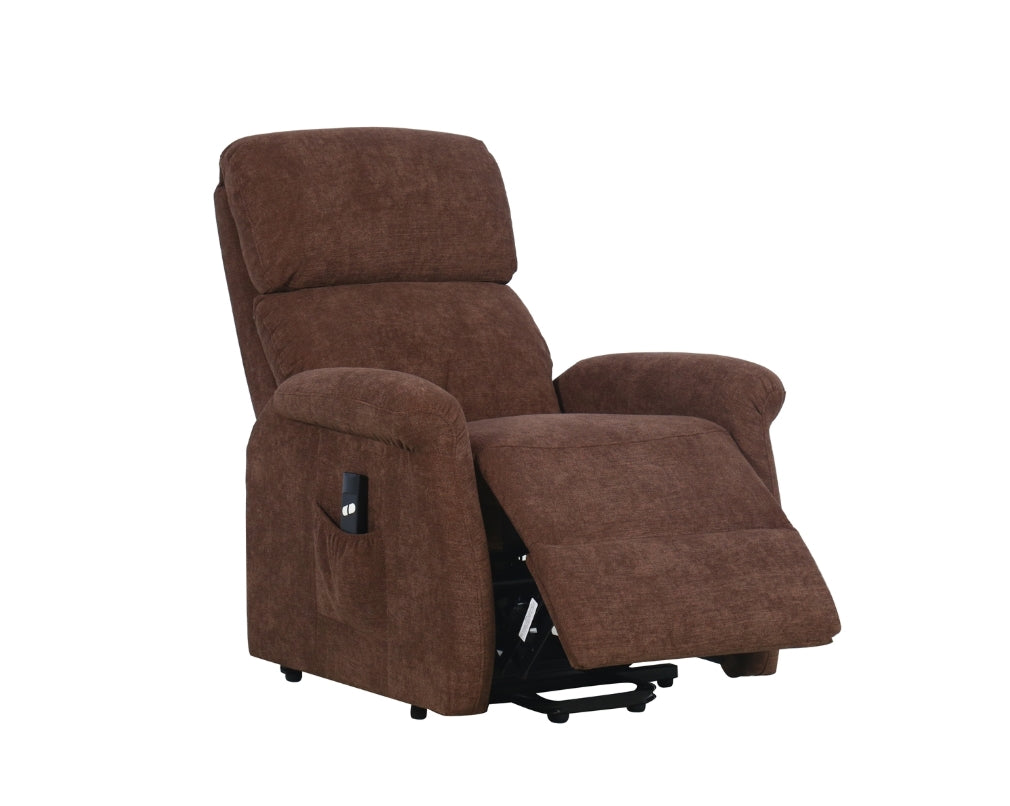 MZ-99113B Recliner, Power, Lift, Brown Fabric