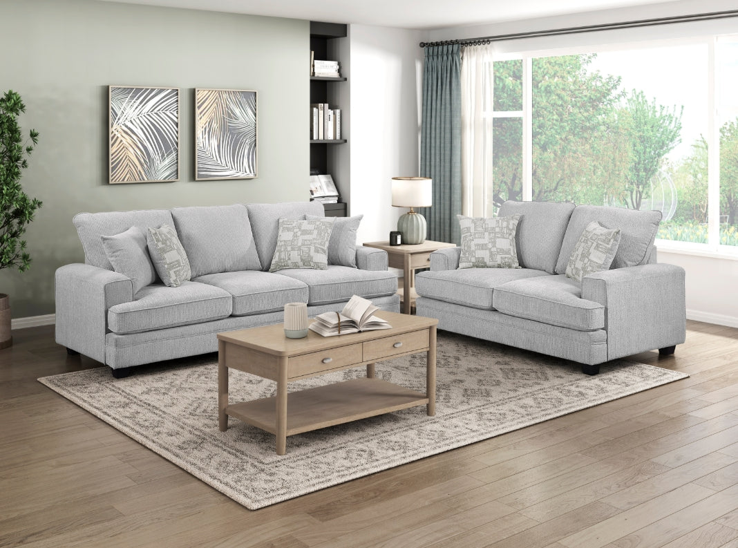 MZ-9747 Sofa, 90" Wide, Grey, Fabric, Very Plush Style
