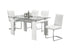 T-1480 | C-1040W - 5Pc or 7Pc Dining Set, 63" Glass Glossy White Table with White Chairs