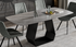 T-1560 | C-1561 Dining Set, 7Pc, 71" Long Table, Armani Grey Sintered Stone Top, Grey Carbon Steel Base, Grey Chairs