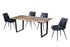 T-1810 | C-1826 - 5Pc or 7Pc Dining Set, 71" Faux Live Edge Table , Black Chairs