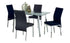 T-5065 | C-5063 - 5 Pc Dining Set - 51" Glass Table and Black Chairs