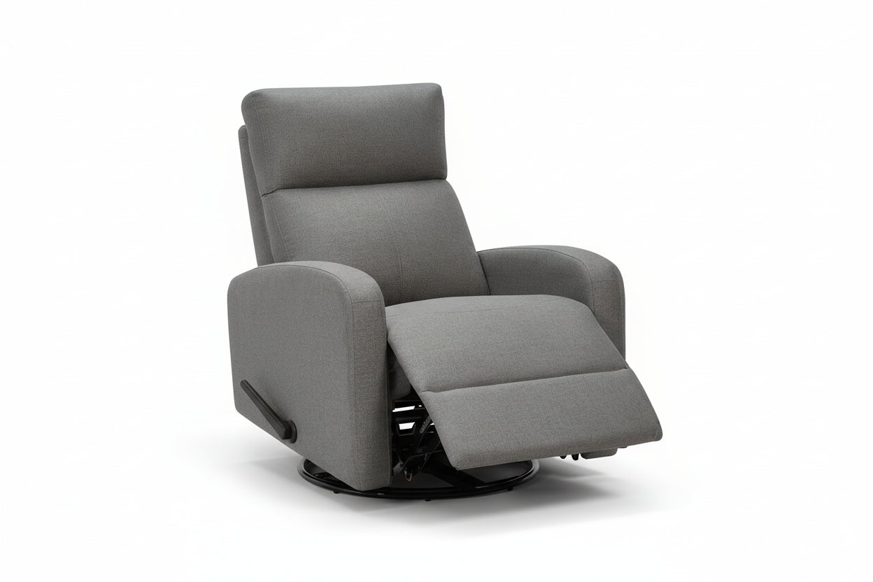 TUS-1041 Recliner, Swivel, Grey Fabric