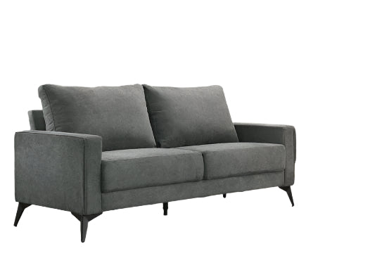 TUS-1176 Sofa, 66" Wide, Charcoal Fabric, Black Metal Legs