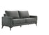 TUS 1176 Sofa, 66" Wide, Charcoal Fabric, Black Metal Legs