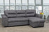 Pull-Out Sofa Sectional Grey Air Suede Fabric - TUS 1217