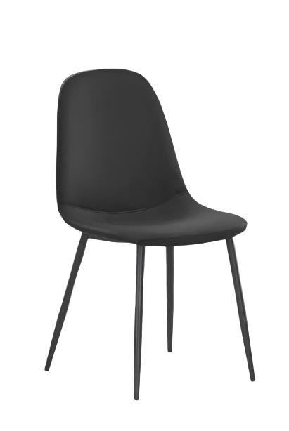 JL 0626BL Dining Set, 5 Pc, 44" x 30" Table, Black Glass Top, Blue, Black or Grey Chairs, Black Metal Frame