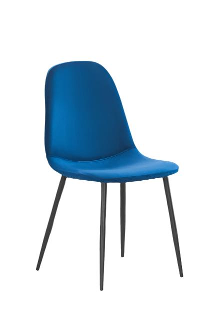 JL 0626BL Dining Set, 5 Pc, 44" x 30" Table, Black Glass Top, Blue, Black or Grey Chairs, Black Metal Frame