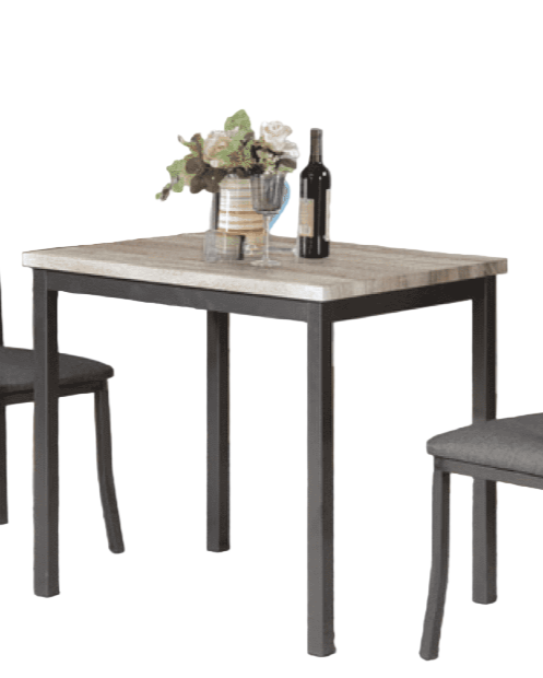 TUS-3720 Dining Table 32", Light Grey Table, Gun Metal Frame