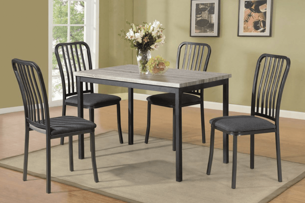 5Pc Dining Set - 48" Light Grey Table & Chairs - TUS 3721