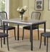 TUS-3721 Dining Table 48", Light Grey Table, Gun Metal Frame