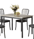 TUS-3721 Dining Table 48", Light Grey Table, Gun Metal Frame