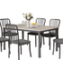 TUS-3722 Dining Table 60", Light Grey Table, Gun Metal Frame