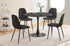 5Pc Dining Set - 40" Black Round Table + 4 Black Velvet Chairs  TUS 3810B | 215BK